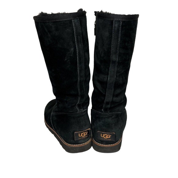 UGG Womens Black Waterproof Etta Tall Boot Platform Sole Shearling Interior Boot - Picture 6 of 9